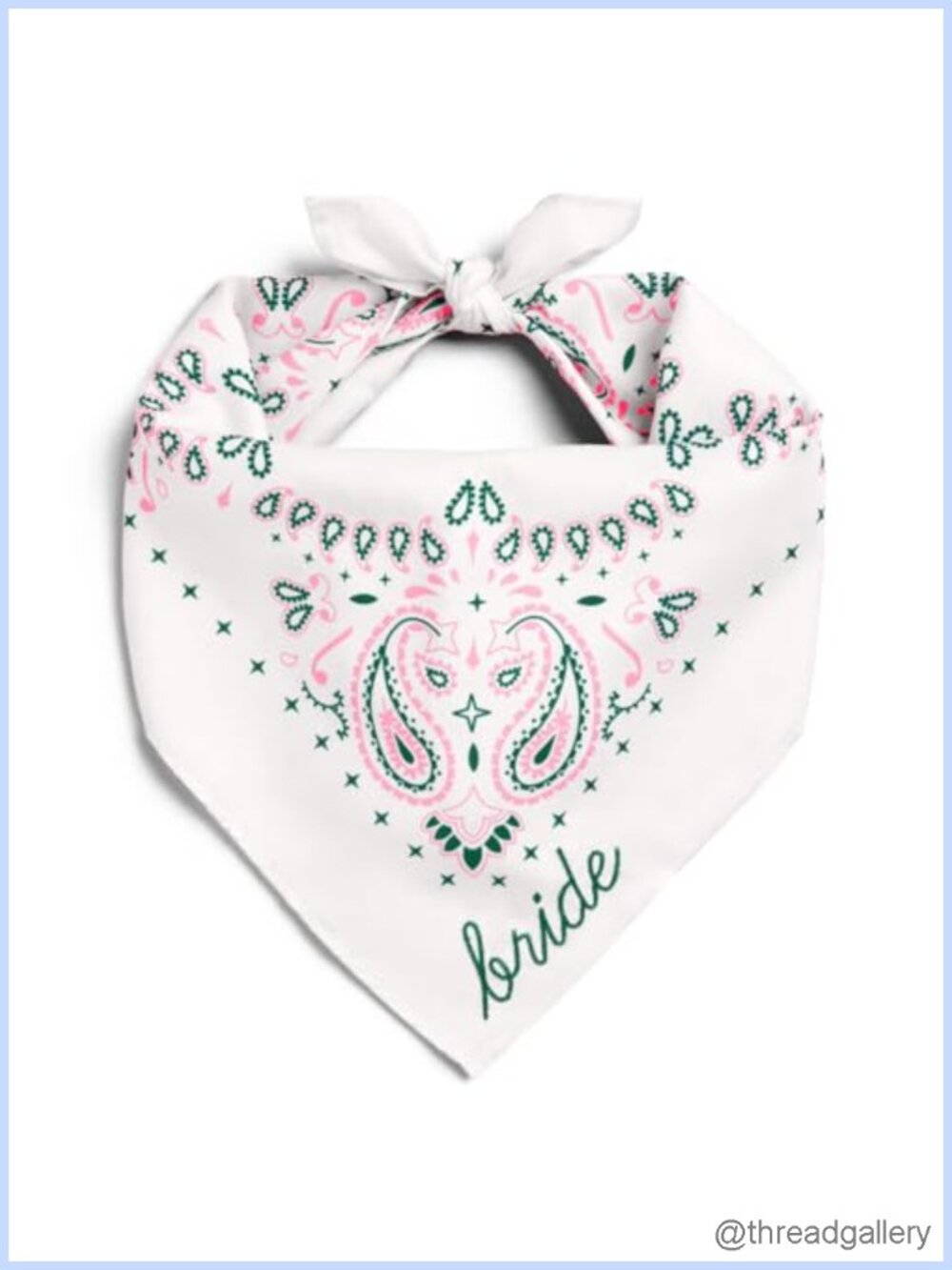 Embroidered Bride Bandana Polyester Paisley Hair Scarf Bachelorette